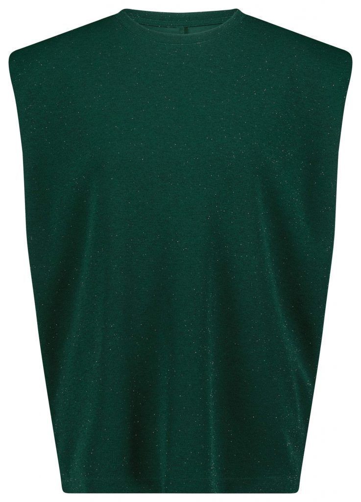 Festive shirt with green and glitters